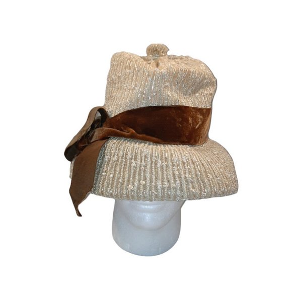 Vintage Leslie James Sakowitz Union Made USA Straw Hat - Picture 1 of 9